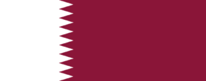 Bandera de Catar: Color borgoña con una franja blanca de nueve triángulos en el lado izquierdo.