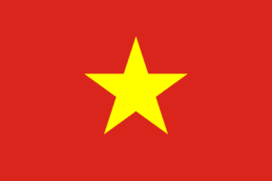 Bandera de Vietnam: Roja con una estrella amarilla de cinco puntas en el centro.