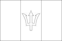Bandera de Barbados para descargar y colorear