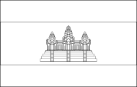 Bandera de Camboya para descargar y colorear