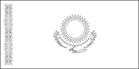 Bandera de Kazajistán para descargar y colorear