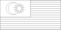 Bandera de Malasia para descargar y colorear