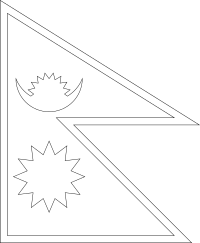 Bandera de Nepal para descargar y colorear