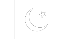 Bandera de Pakistán para descargar y colorear