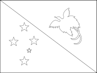 Bandera de Papúa Nueva Guinea para descargar y colorear