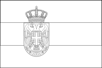 Bandera de Serbia para descargar y colorear