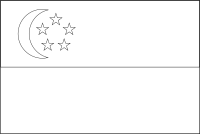 Bandera de Singapur para descargar y colorear