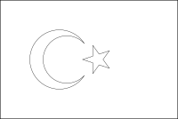 Bandera de Turquía para descargar y colorear