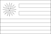 Bandera de Uruguay para descargar y colorear